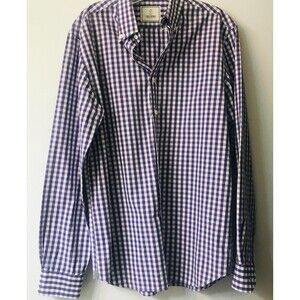 Todd Snyder Button-Down Oxford Blue Plaid Check Men’s Shirt Size 15 1/2 - 34/35